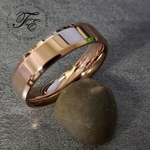 Women's Wedding Band Ring - Rose Gold over Stainless Steel - Promise Ring